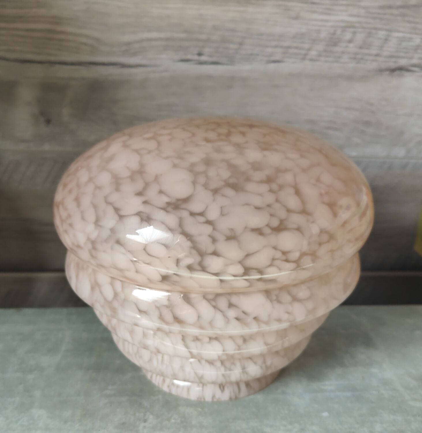 Lamp globe pink speckled glass