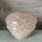 Globe de lampe rose verre moucheté