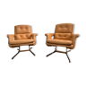 Set of 2 leather armchairs, 1970
