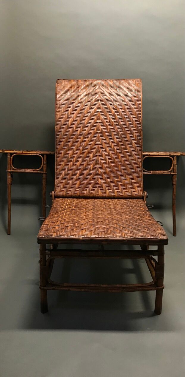 Old rattan armchair