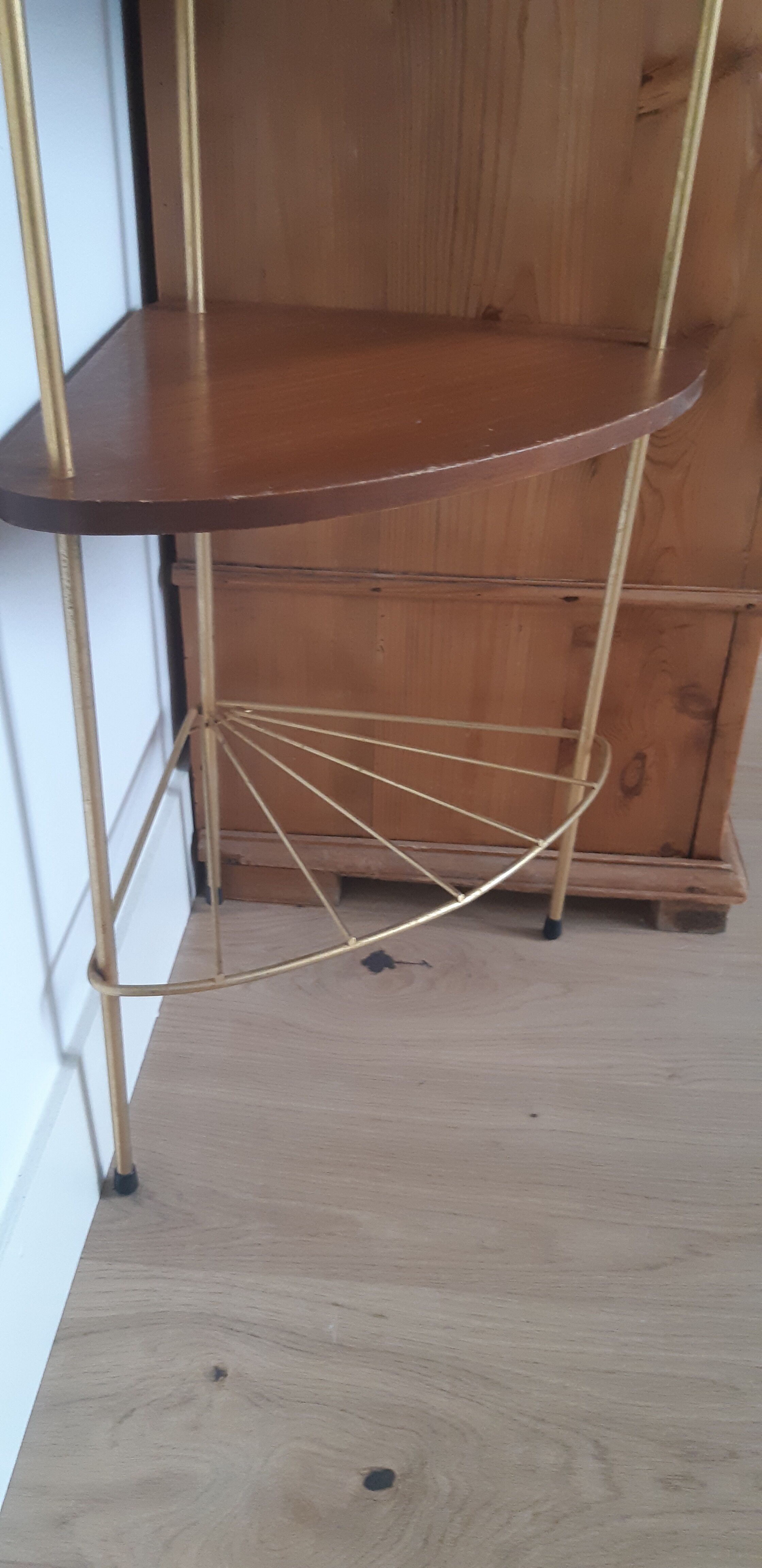 Gold metal corner shelf