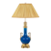 Lamp with handles in blue porcelain and gilded bronze. Circa 1880.