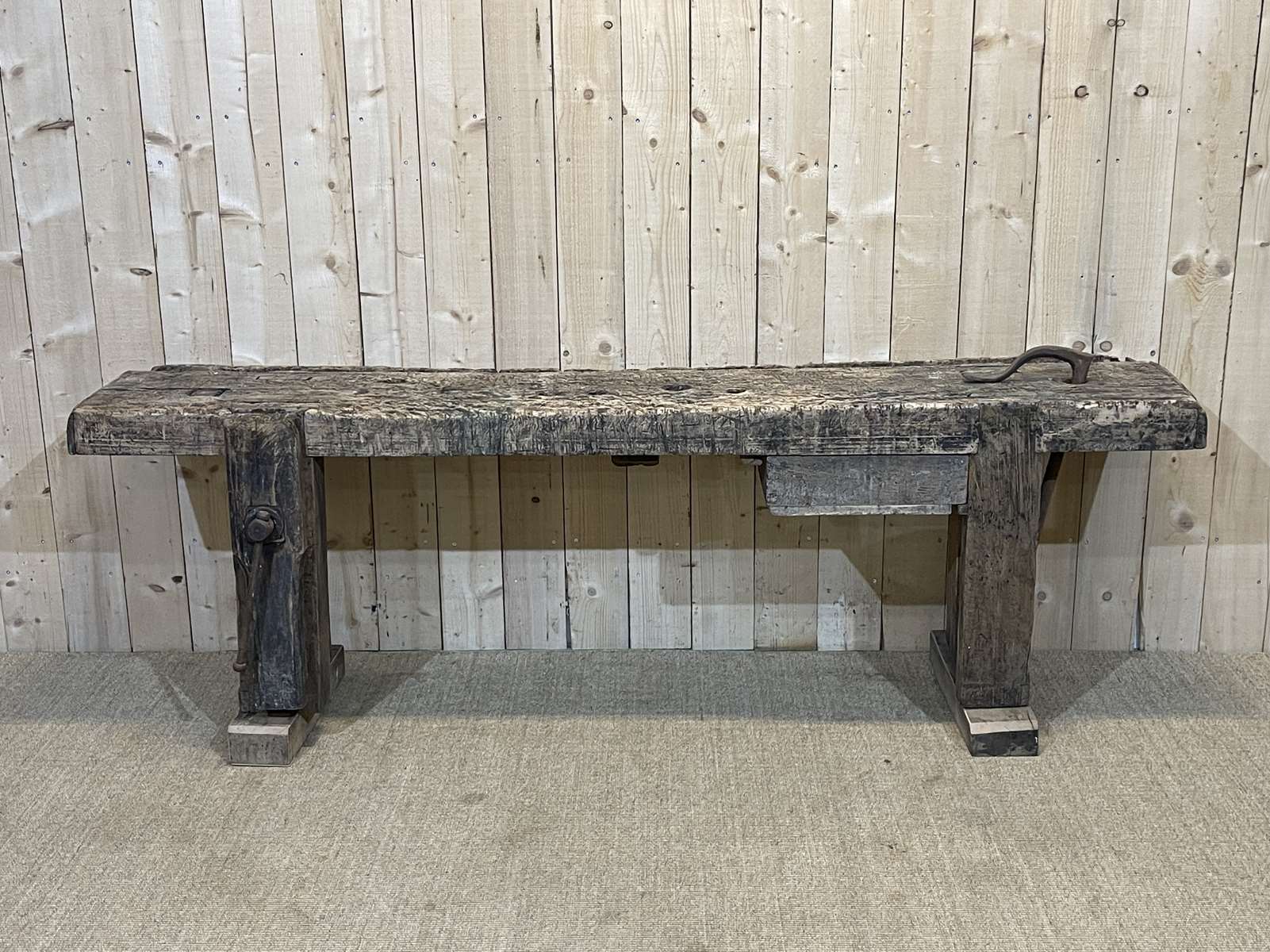 1930s carpenter's workbench in oak, poplar and beech