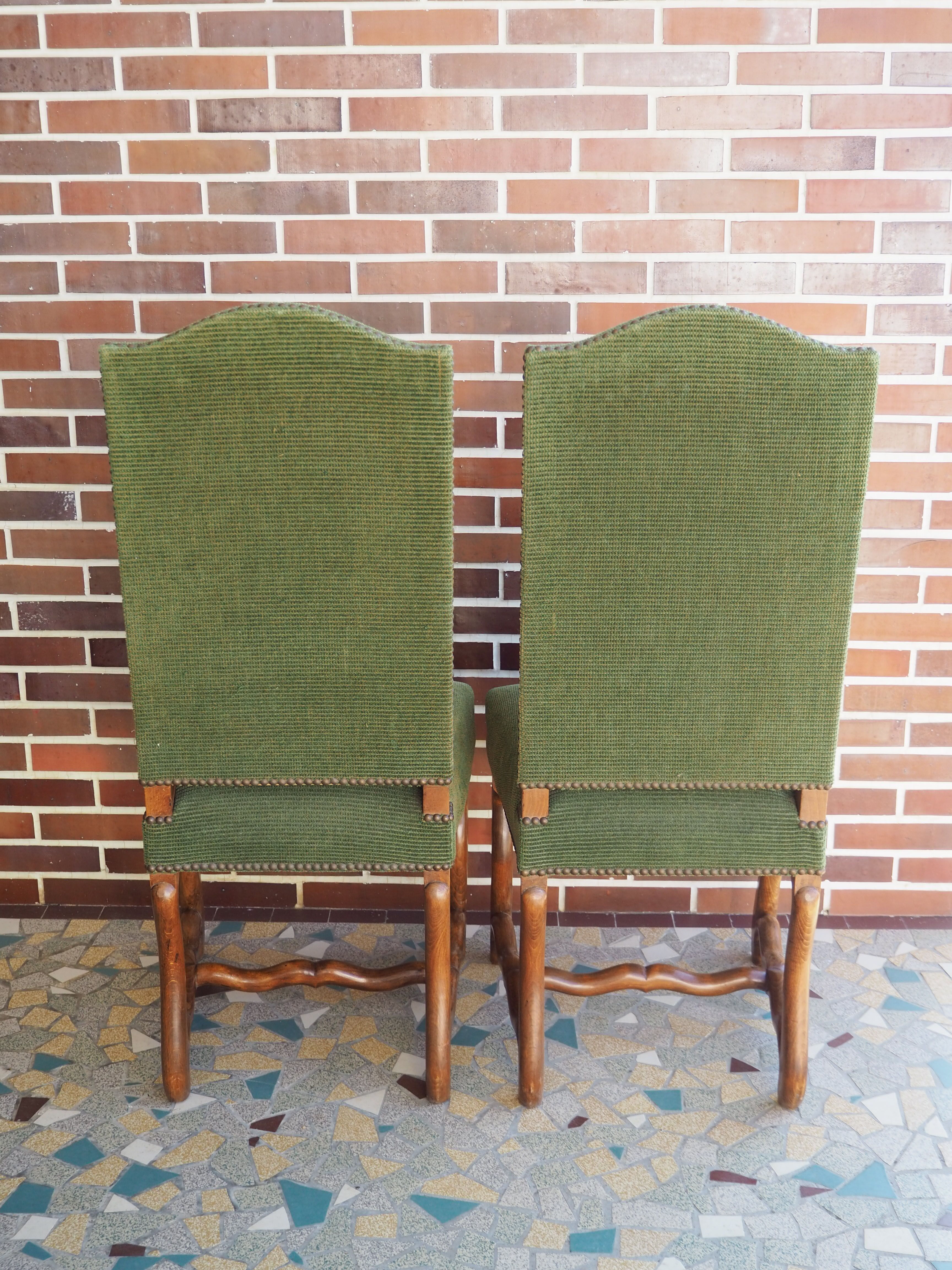 A pair of Louis XIII-style sheep bones chairs