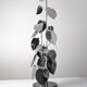Standing sculpture with chrome leaves and circular base, 1970s