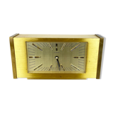 Vintage 1960s solid brass table clock Hollywood Regency Dugena, Switzerland