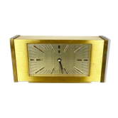 Vintage 1960s solid brass table clock Hollywood Regency Dugena, Switzerland