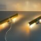 Pair of two-headed wall sconces in gold metal by ERCO, 1970s, Germany