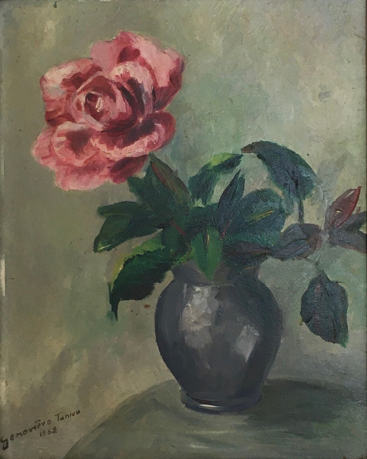 Old painting a rose