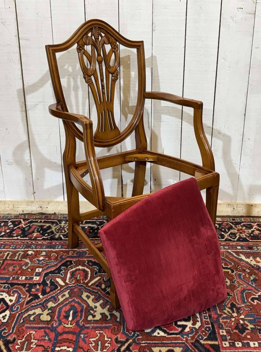 Set of 12 English Regency style beech armchairs from the 1970s.
