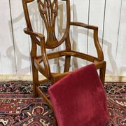 Set of 12 English Regency style beech armchairs from the 1970s.