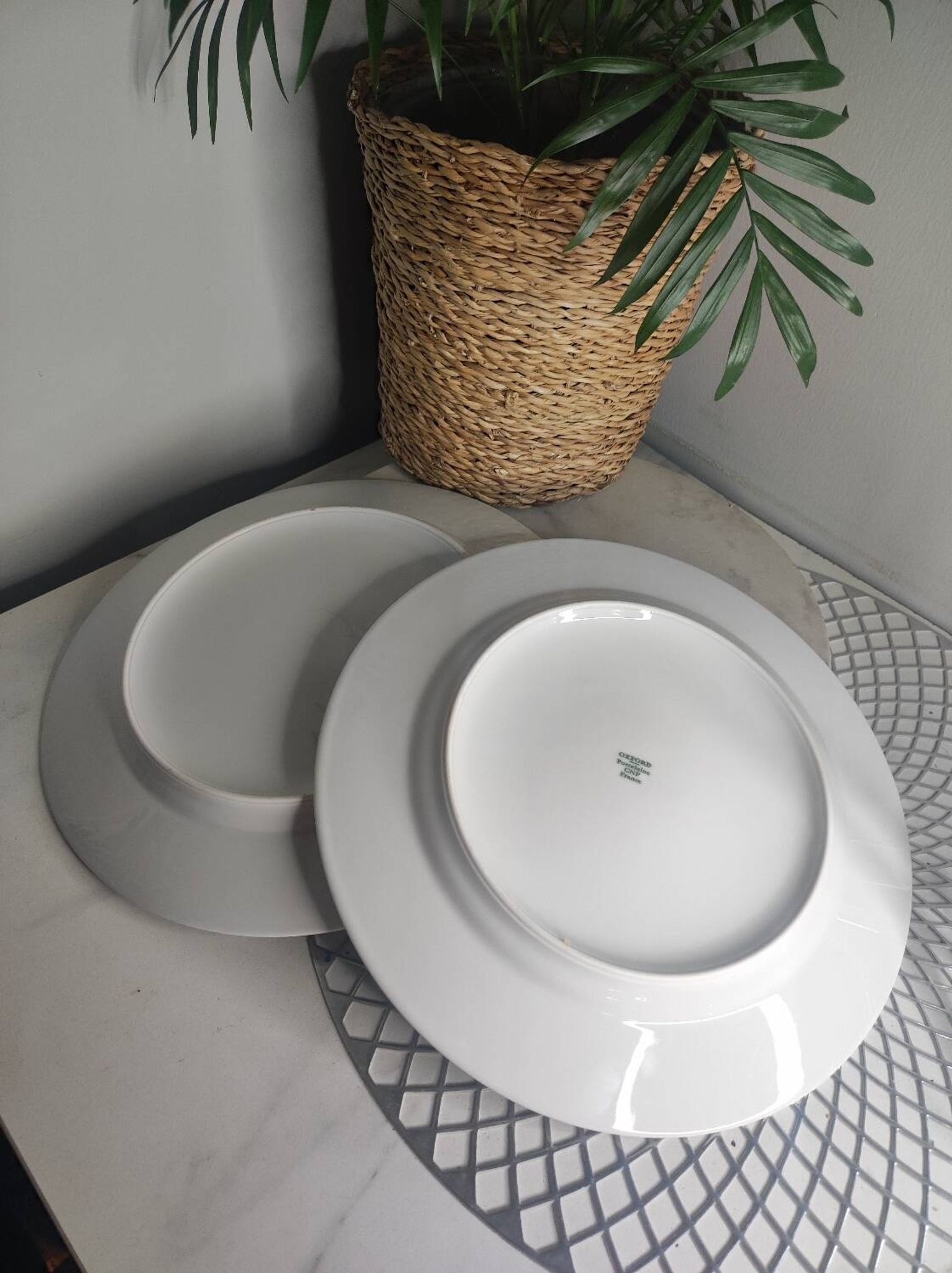 Assiettes plates porcelaine oxford