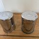 Set of two chrome-plated copper coffee/sugar jars stamped