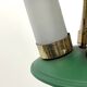 Mid-Century green three opaline glasses lantern. Italy 1950s
