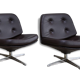 2 vintage club seats from the fifties in semi-leather brown