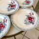 set of 6 flat plates Digoin Sarreguemines model "Lot" 30s