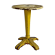 Table bistrot art déco métal patine jaune