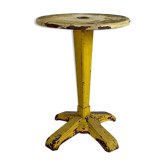 Table bistrot art déco métal patine jaune