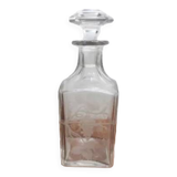 Chiseled glass liquor carafe, vintage, 1950s