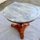 Guéridon Restauration XIXème Loupe d'Orme et Marbre Turquin
