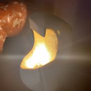 Sculpted stone lamp from the 1970s, signed.