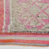 3x10 Turkish Pink & Orange Vintage Runner Rug, 91x316Cm