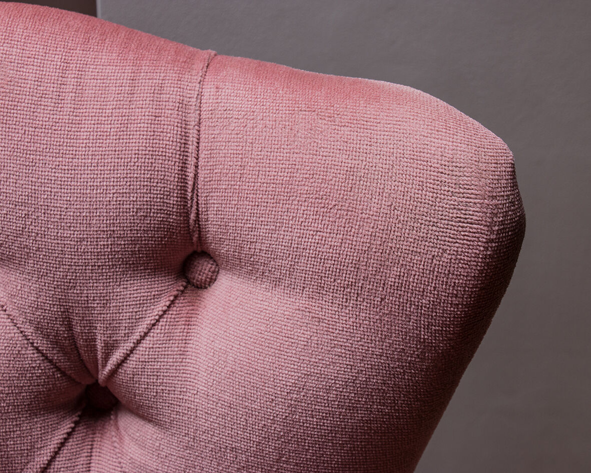 Fauteuil crapaud rose poudré