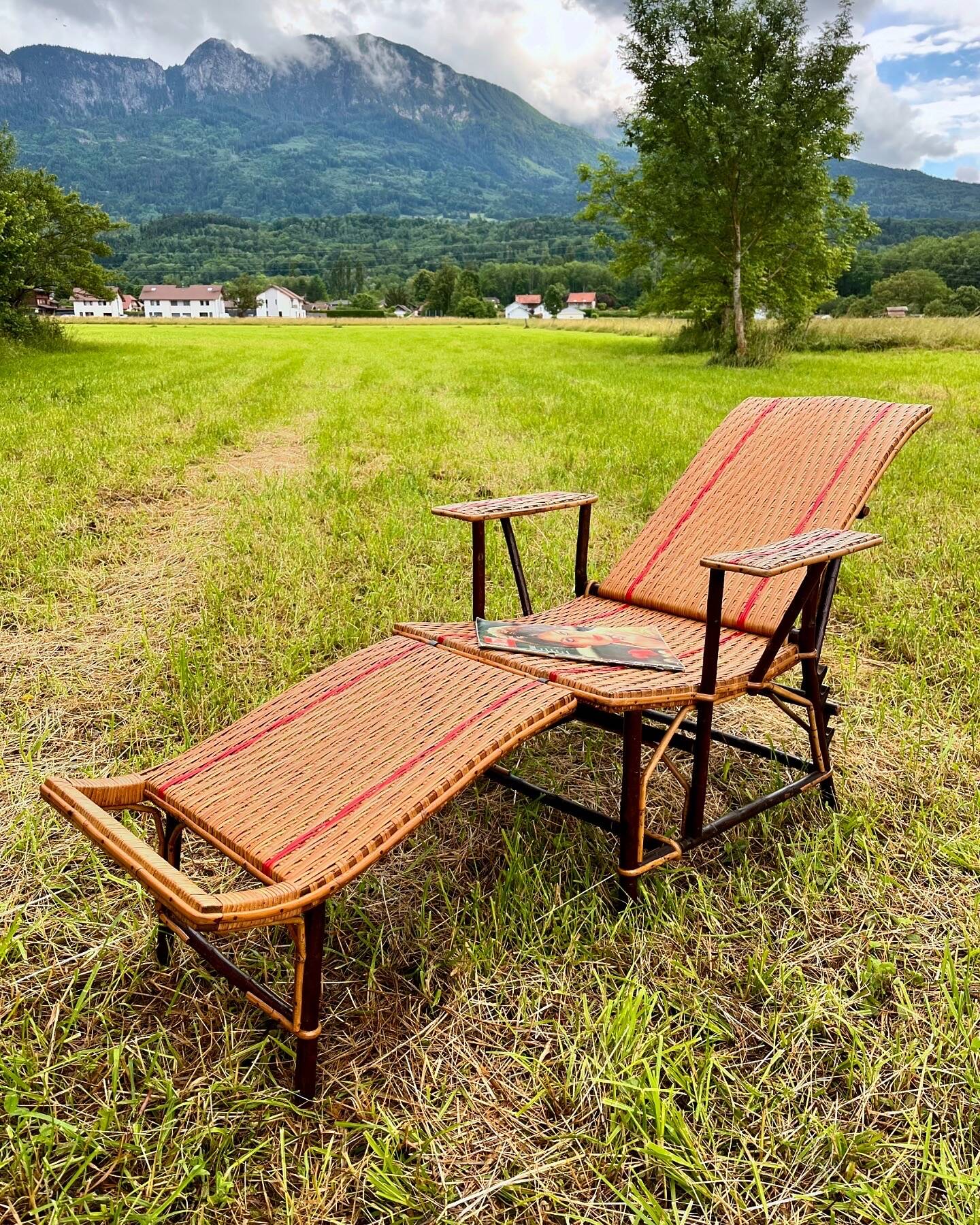 Rattan lounge chair from the 1950s