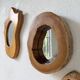 Set de 4 miroirs organiques brutalistes en bois années 50