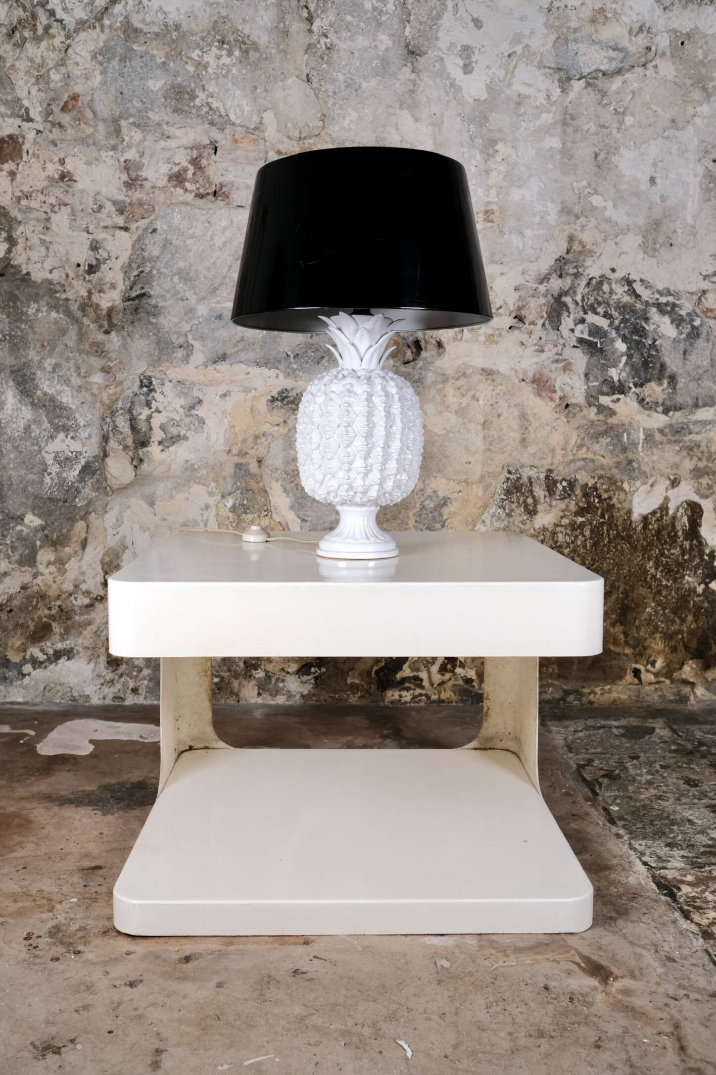 Large ceramic pineapple lamp base, Italy, 1980s