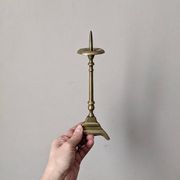 Pair of brass candlesticks, country bohemian Scandinavian style