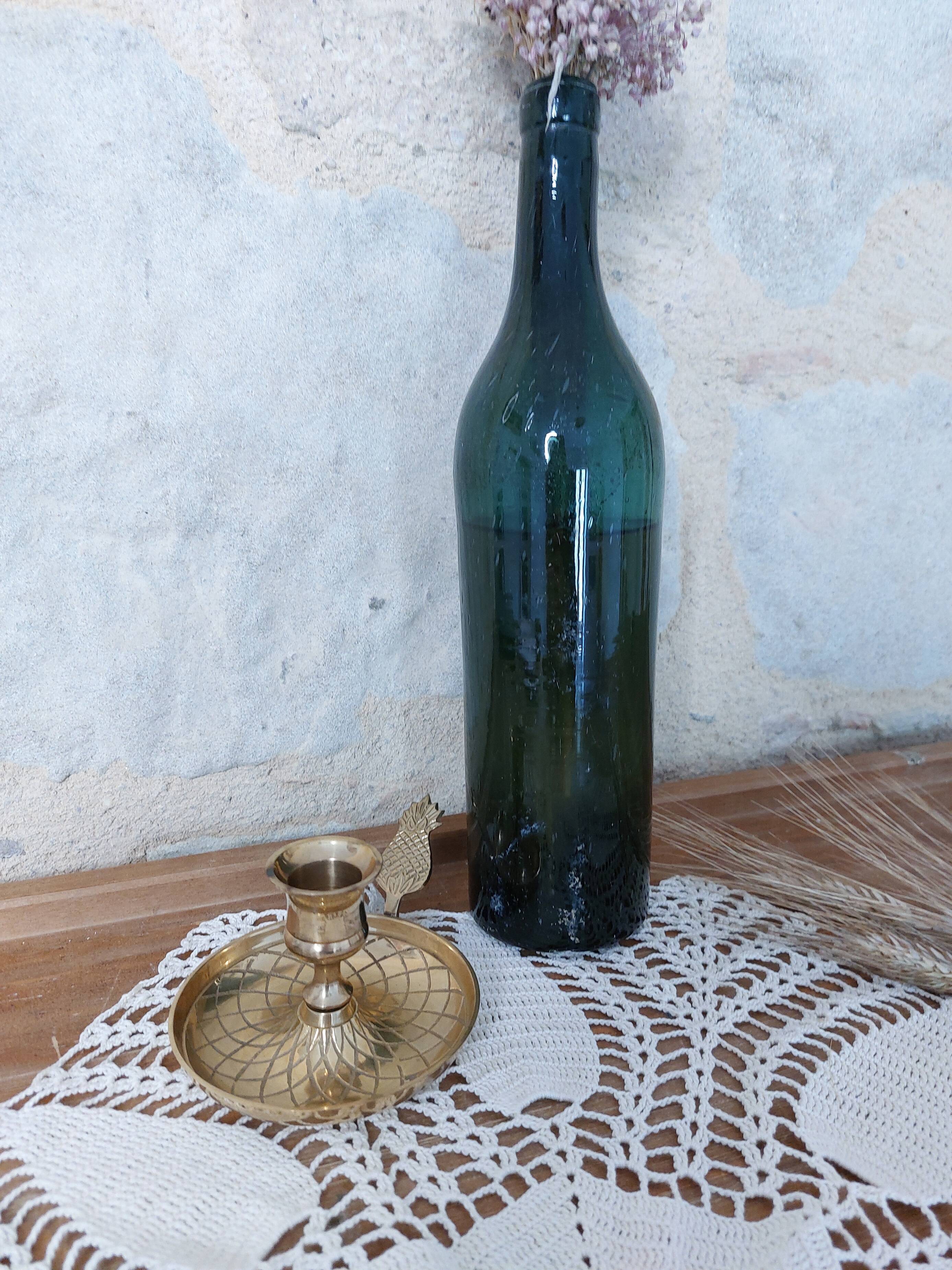 Brass candle holder with pineapple handle, France 50s/60s