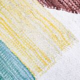 Kilim Berber Moroccan ecru with colorful patterns 307x193cm