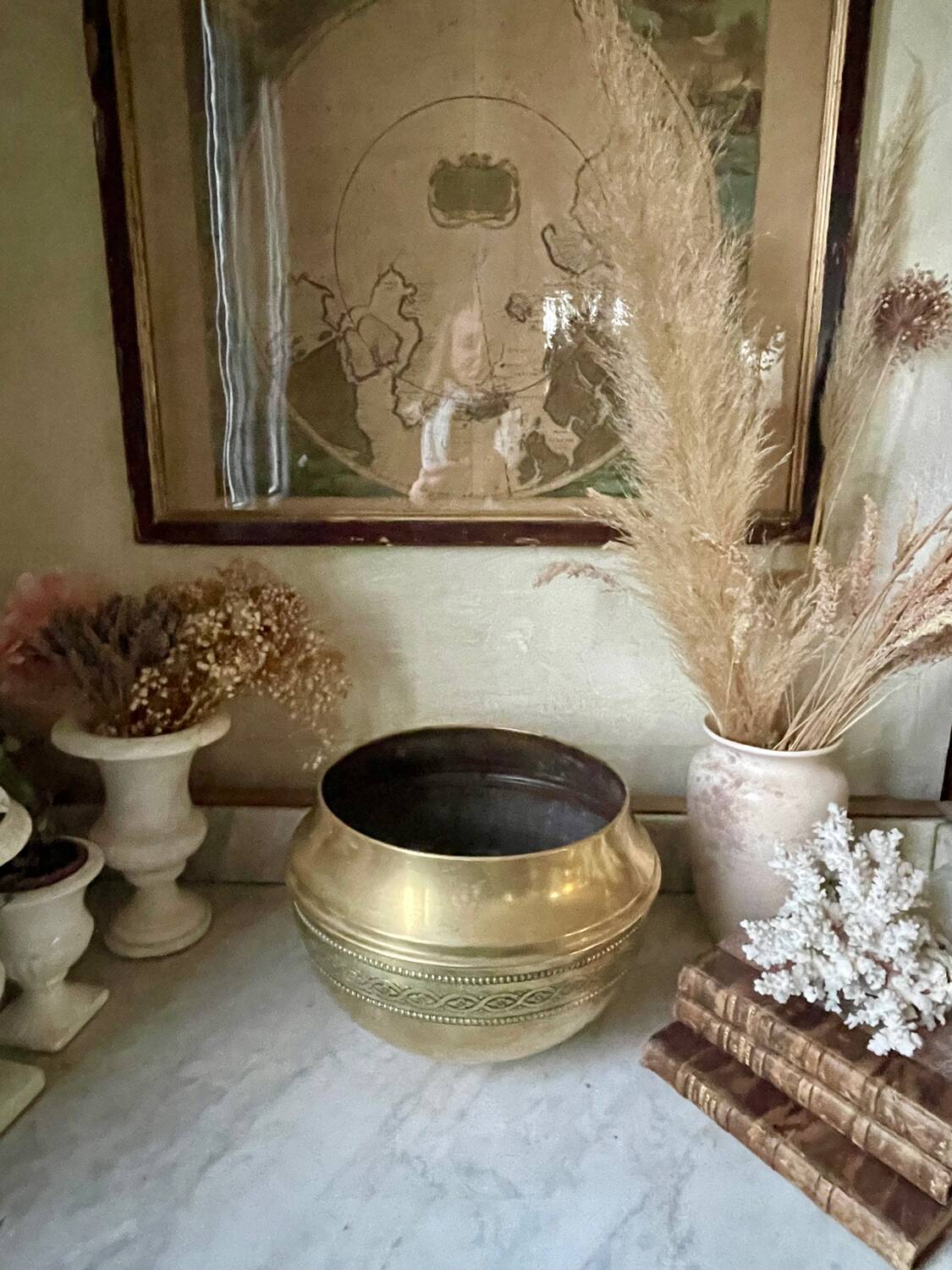 Brass flowerpot 28cm