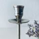 Twisted silver candle holder