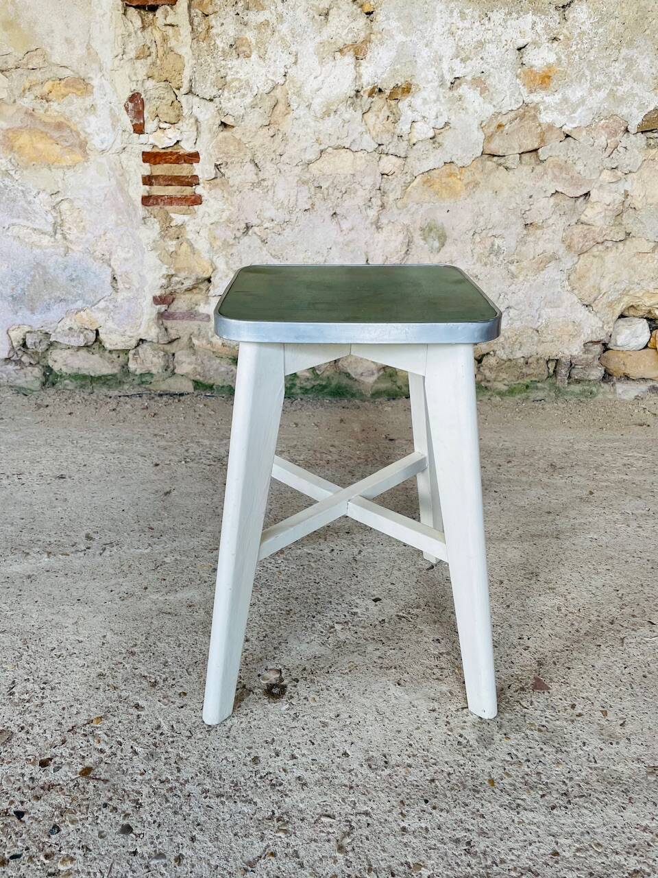 Vintage wooden stool, circa 1950's