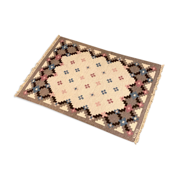 Swedish midcentury carpet Röllakan handwoven 1960