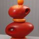 Louis Drimmer large ceramic pebble lamp orange 1980s