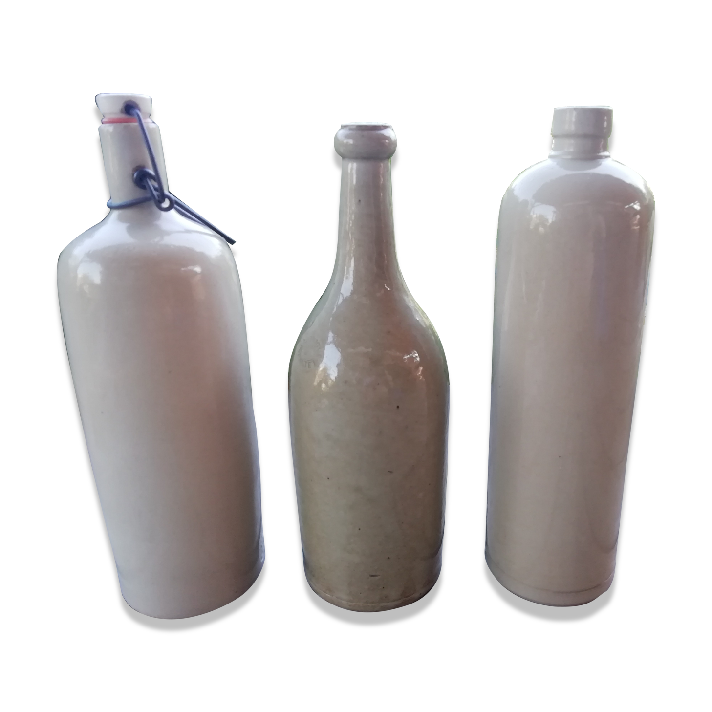 Trio of stoneware hot water bottles