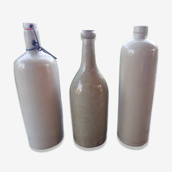 Trio of stoneware hot water bottles