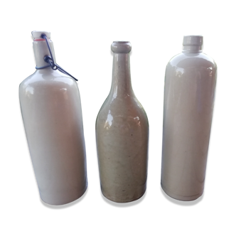 Trio of stoneware hot water bottles