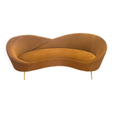 Canapé Night Fever 3 Places Kare Design Velours Marron.