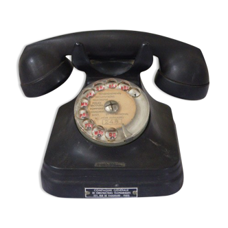 Telephone black bakelite vintage 1950