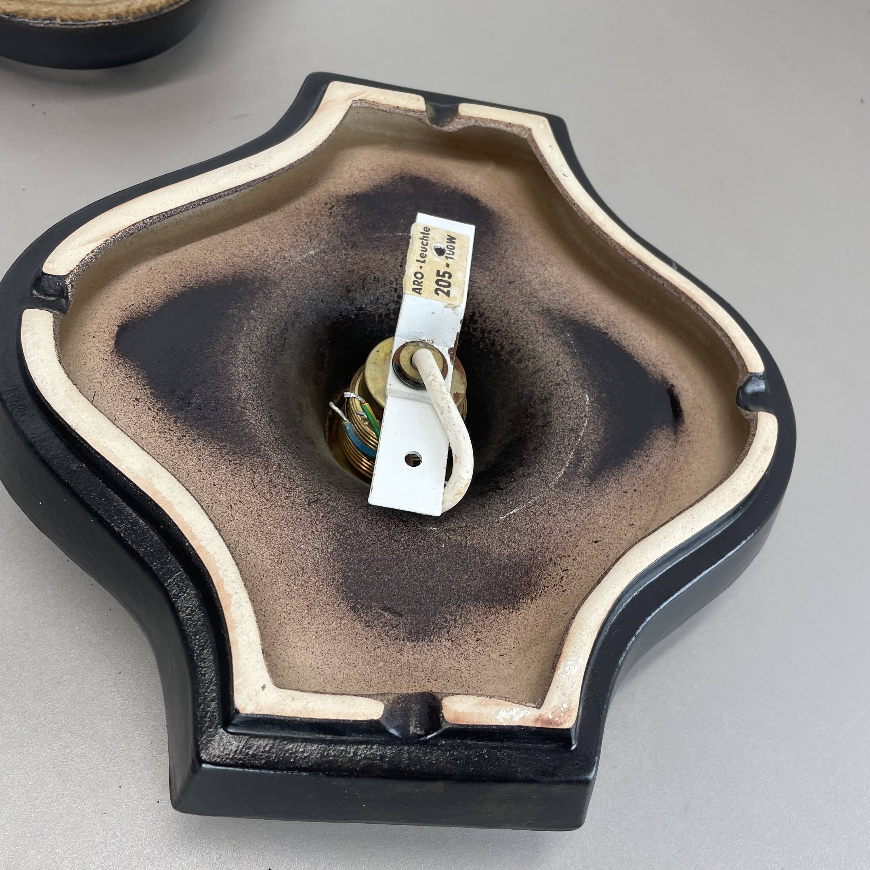 Set of Two POP ART Ceramic Fat Lava Wall Lights by ARO Lights Germany 1970s