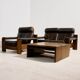 Leather sofa set model 757 by Harry de Groot for Leolux, set of 3.