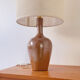 Lampe grès et jute tissée