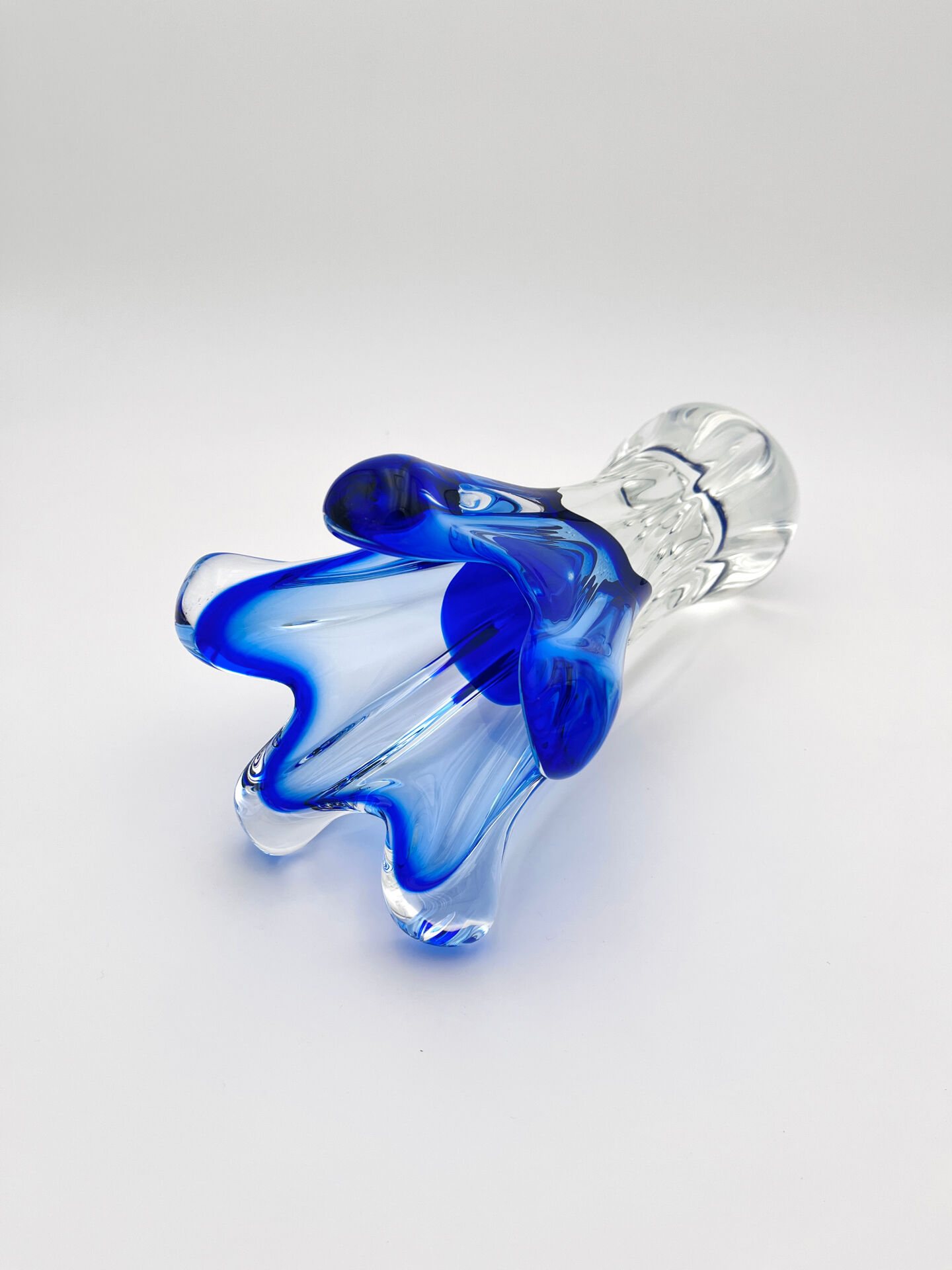 Sculptural vase - Josef Hospodka Chribska - Sommerso Blue - 1960