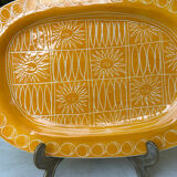 Rare plat du céramiste Jacques Pouchain année 50 céramique jaune Poet