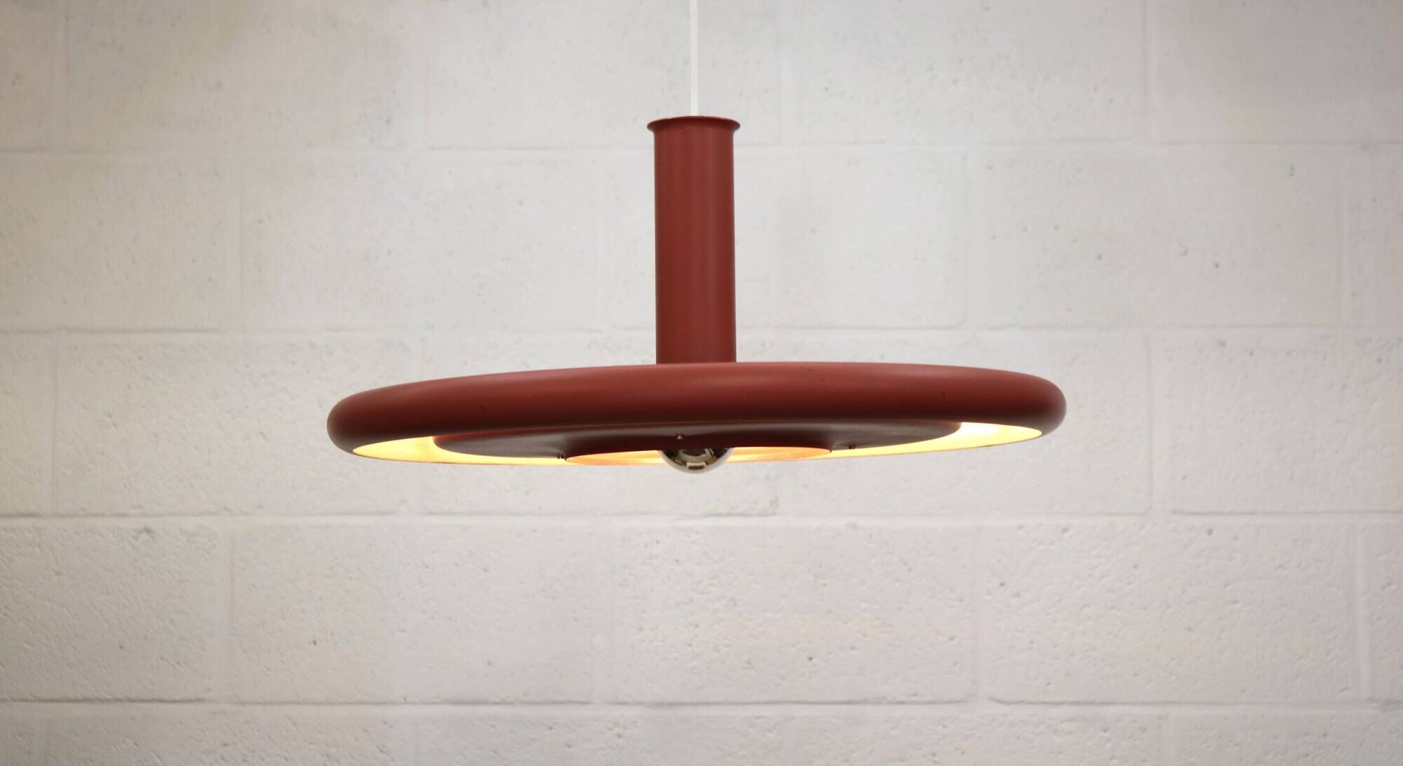 Pink XL Fog & Morup Optima Pendant Lamp: Hans Due Design, Denmark 1970s