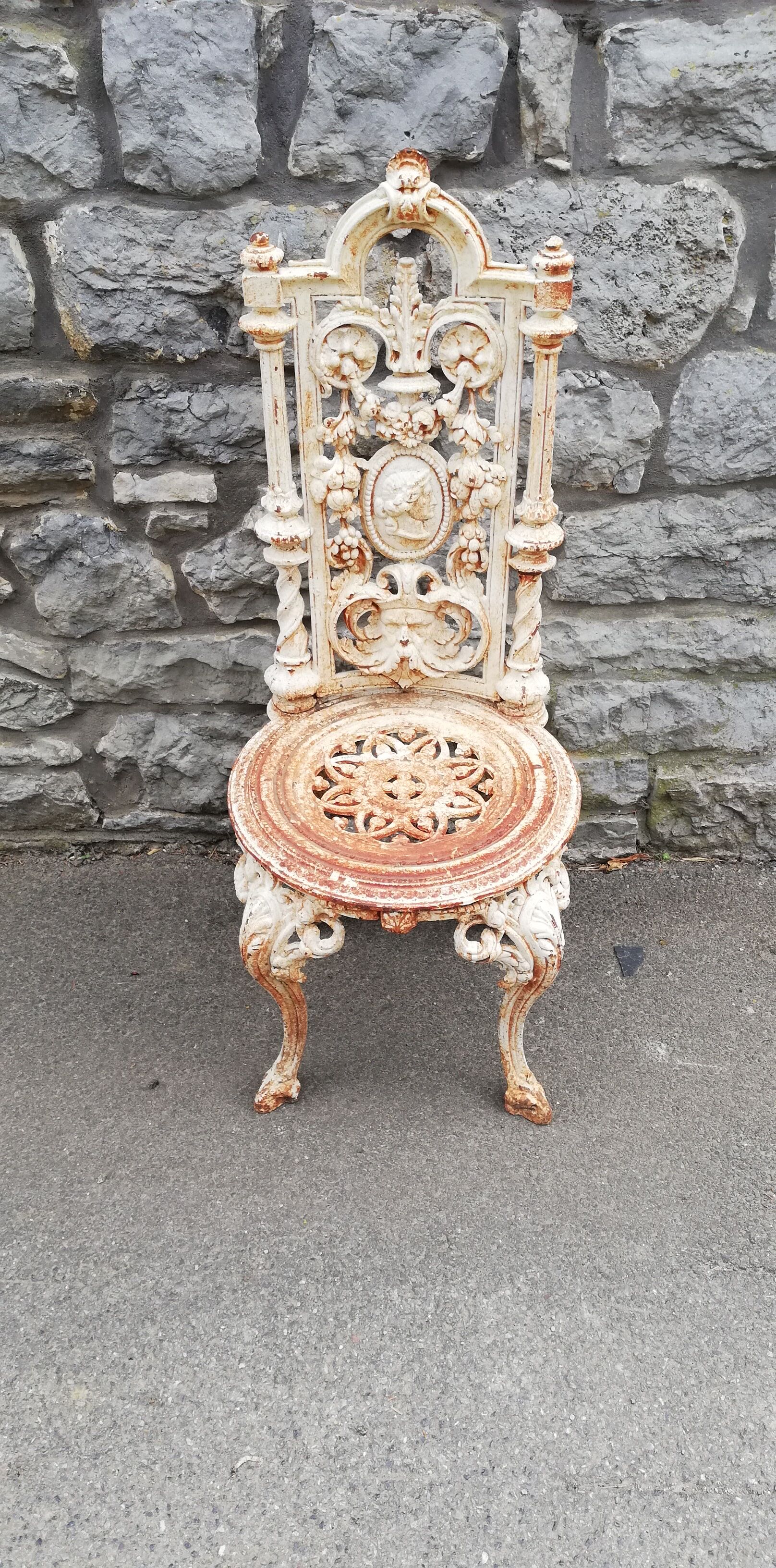 1900 iron cast iron garden chair